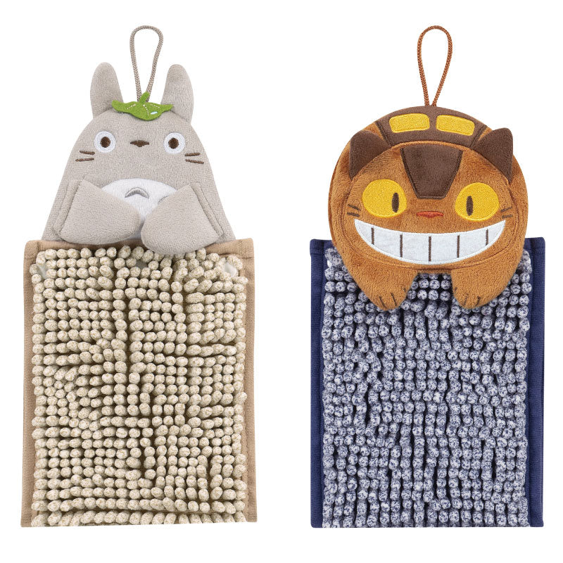 【お手拭き ジブリ キャラ 可愛い タオル マイクロモール】約15×20cm となりのトトロ もこもこトトロ（ベージュ）/もこもこネコバス（ネイビーブルー）