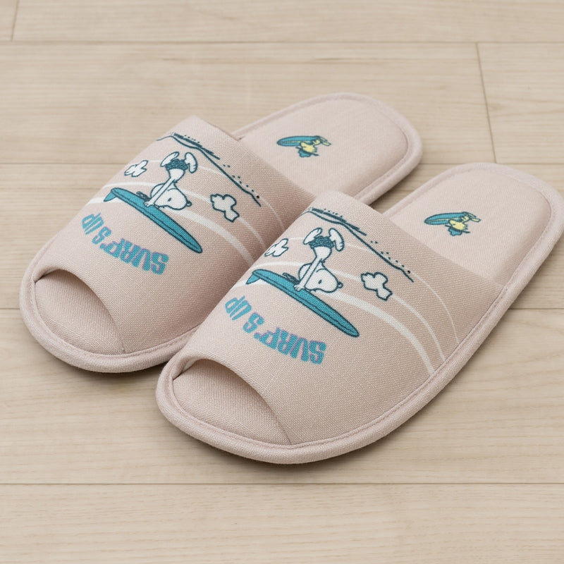 PEANUTS サーフ スリッパ 約23.5〜25.5cm  ベージュ/ターコイズブルー