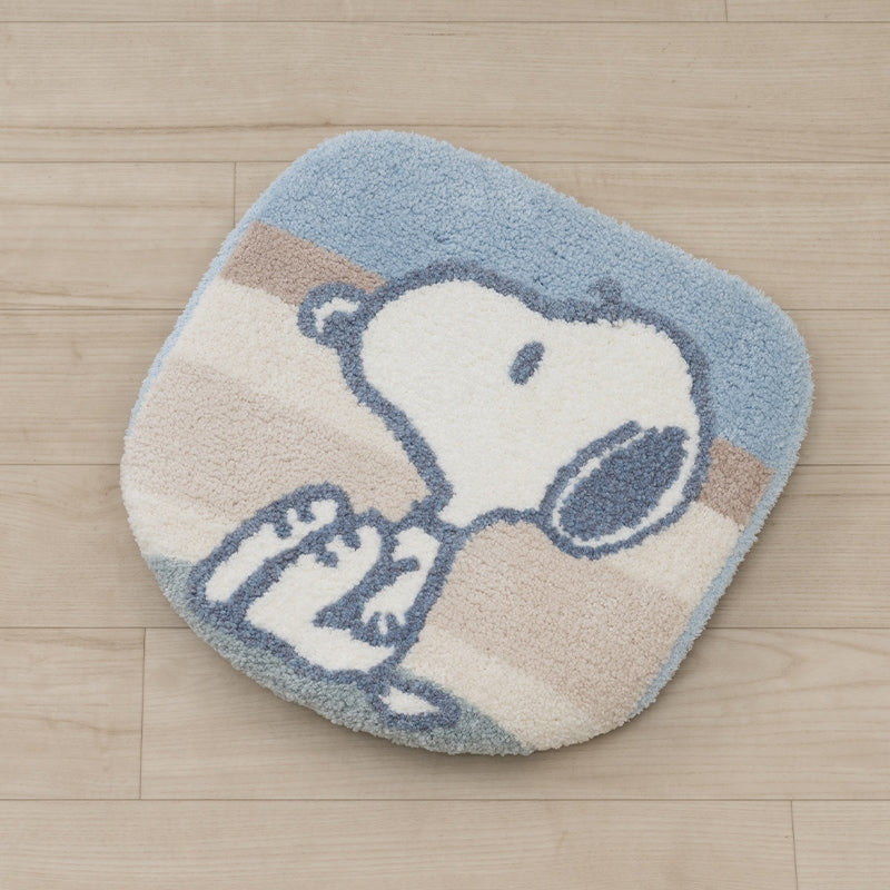 PEANUTS くすみパステル トイレ兼用フタカバー（普通便座＆温水洗浄・暖房便座兼用） ブルー/ピンク