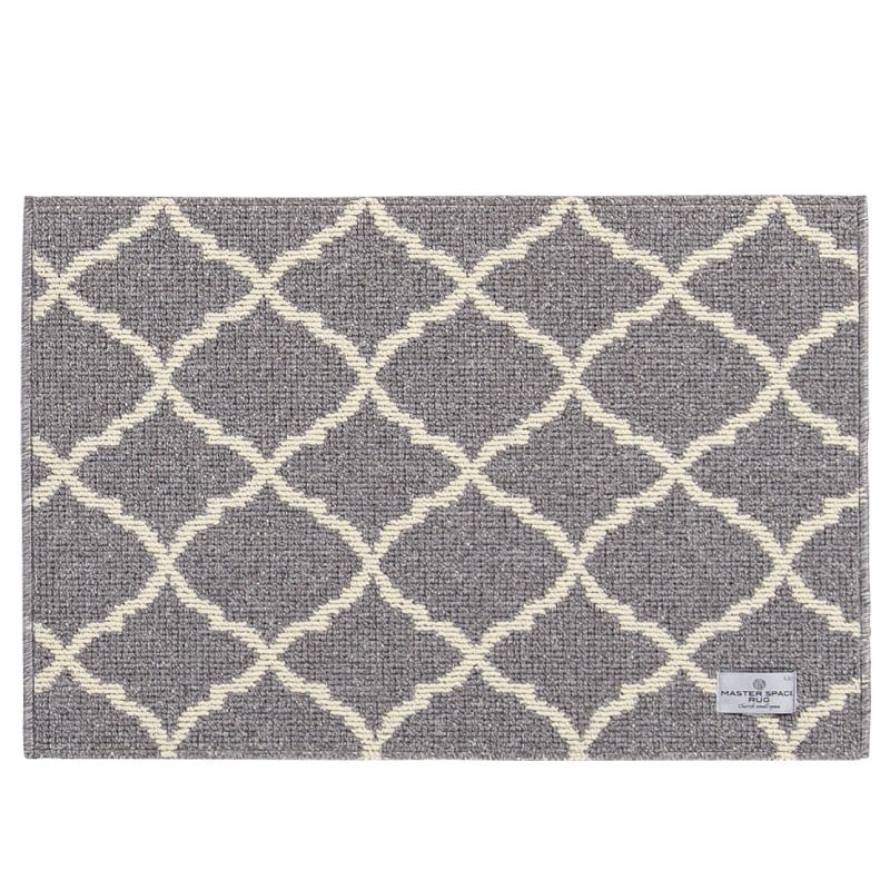【ラグマット インテリアマット 玄関マット モダン シック 上品 高級感 シンプル】約50×75cm グレー SDS/マスタースペースラグ CARDIFF カーディフ
