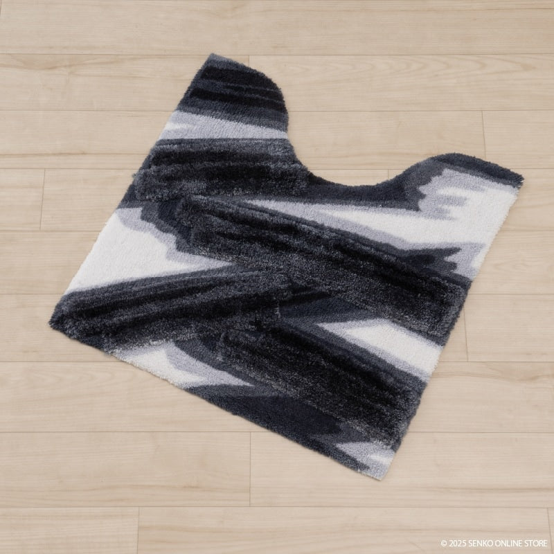 ★M+home ハルヤタ トイレマット 約60×60cm ネイビーブルー