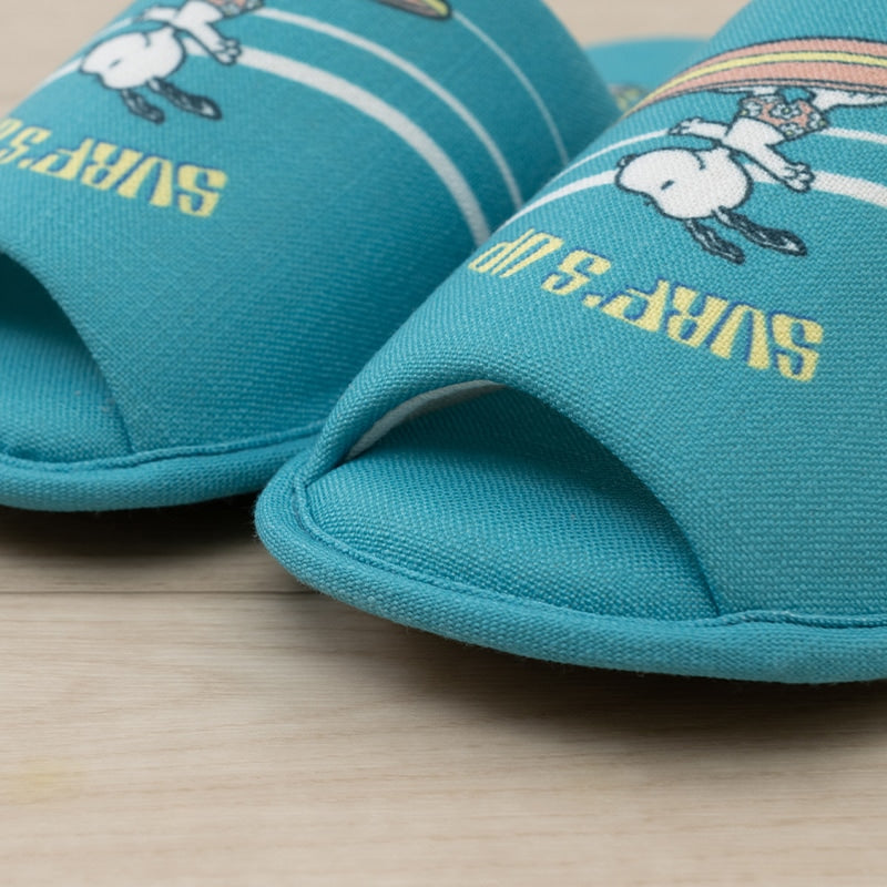 PEANUTS サーフ スリッパ 約23.5〜25.5cm  ベージュ/ターコイズブルー
