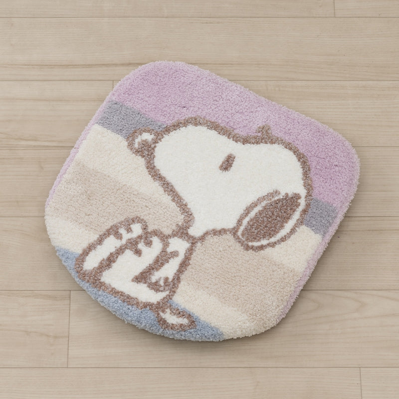 PEANUTS くすみパステル トイレ兼用フタカバー（普通便座＆温水洗浄・暖房便座兼用） ブルー/ピンク