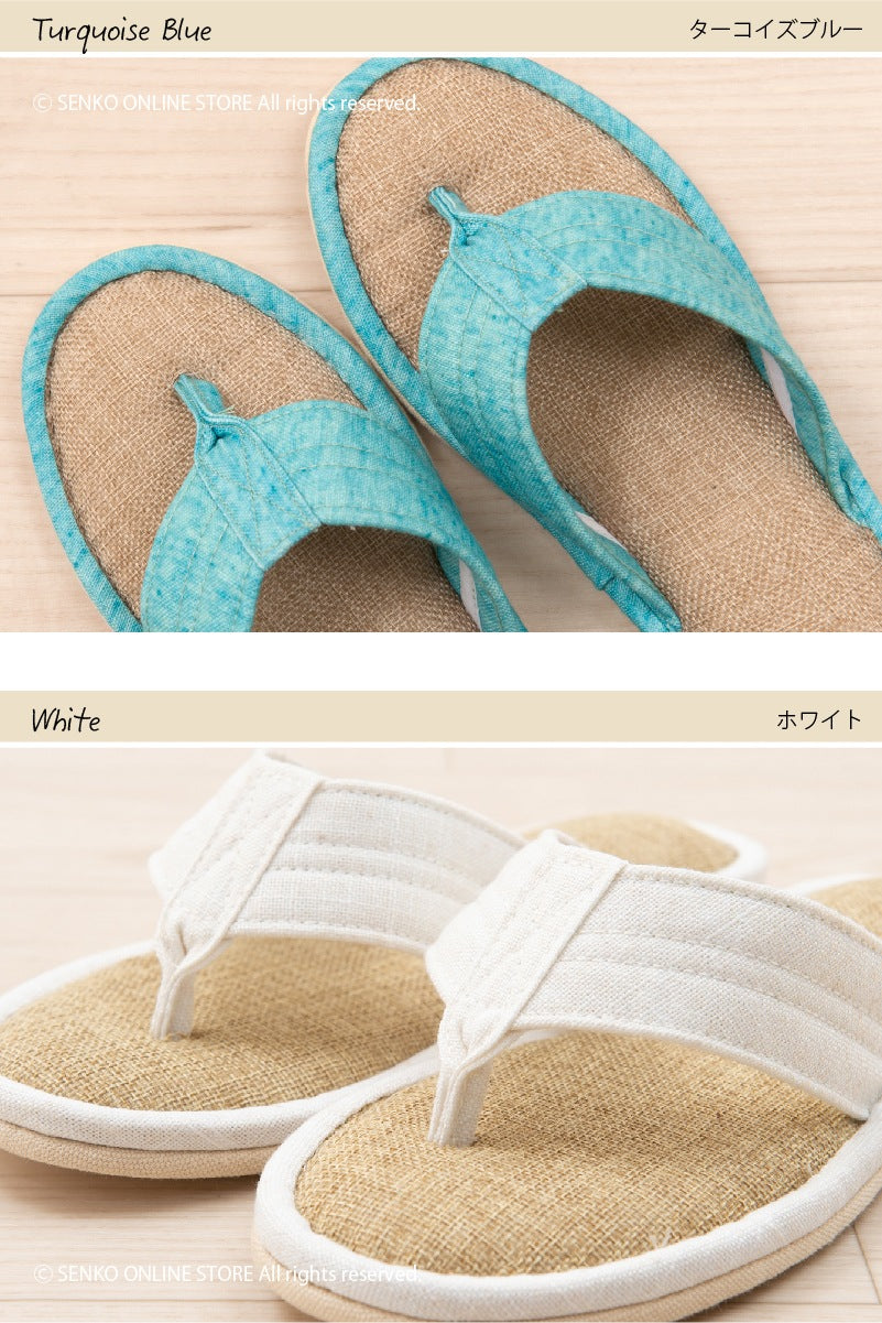 【鼻緒付きスリッパ ルームシューズ 洗える シンプル カラバリ豊富】Lサイズ：約24〜26cm コーラルピンク/グレー/オレンジ/ローズ/ターコイズブルー/ホワイト/ブラック サニーサニー