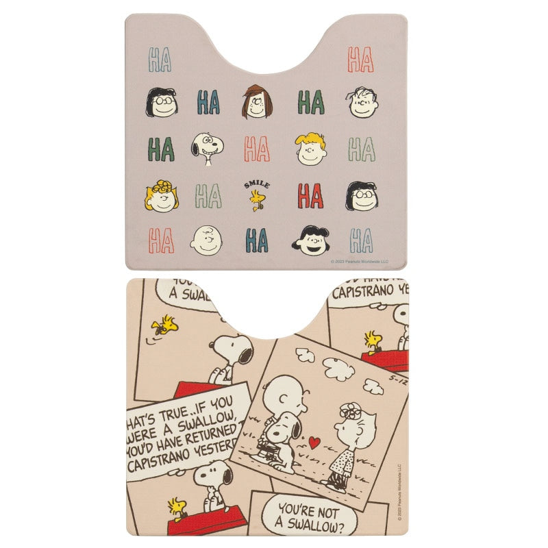 【PVCトイレマット 床暖房対応 スヌーピー SNOOPY ピーナッツ キャラ 可愛い】約55×60cm PEANUTS エブリデイ スマイル/キュートコミック