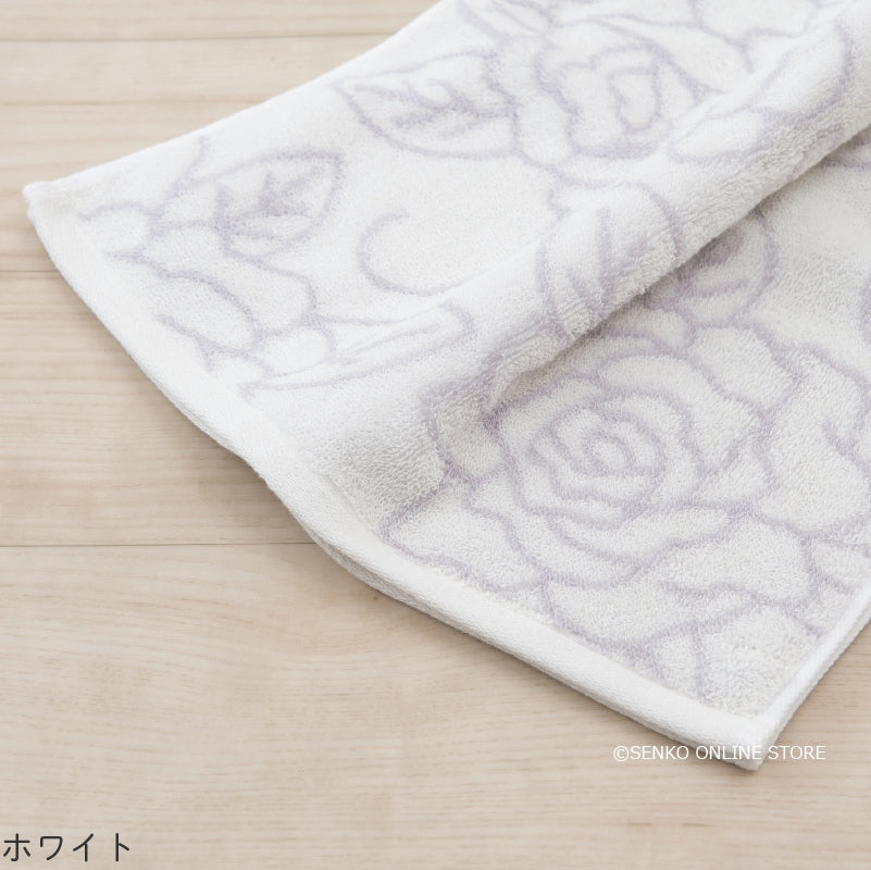 クリアローズ2 ハンドタオル 約34×75cm ライトブルー/ライトピンク/ホワイト